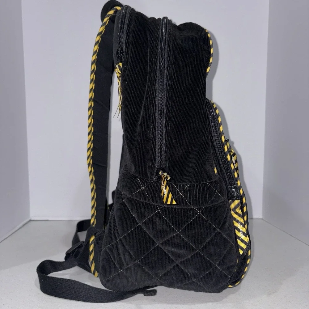 RARE Vera Bradley Harry Potter Hufflepuff Campus Backpack Black Yellow Quilted